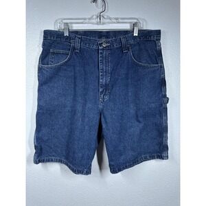 Wrangler Carpenter Shorts Mens 38 Denim Workwear Utility Relaxed Fit